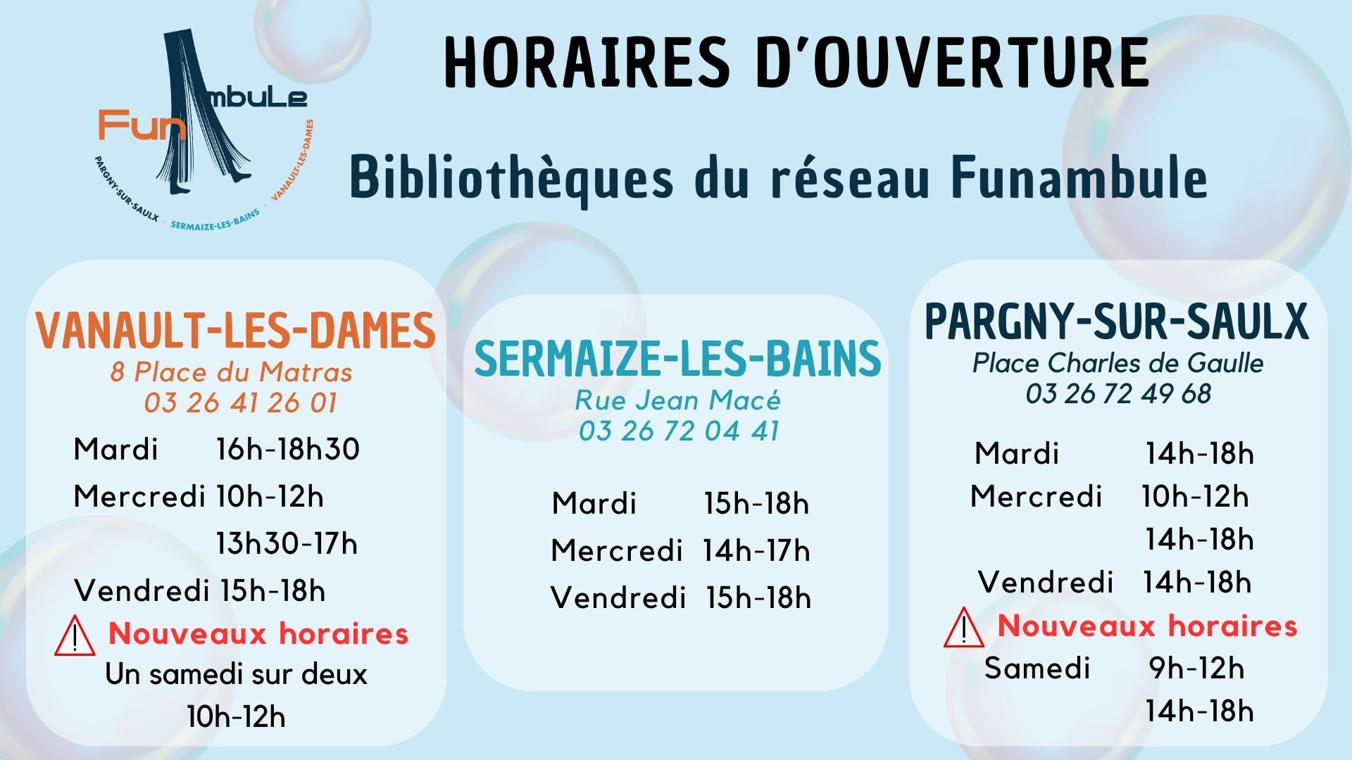 Horaires reseau Funambule